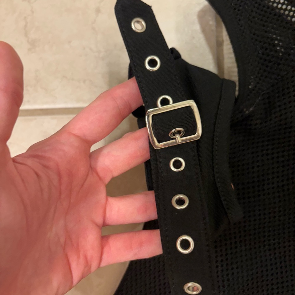 Black Mesh Buckle Top - Picture 5 of 7